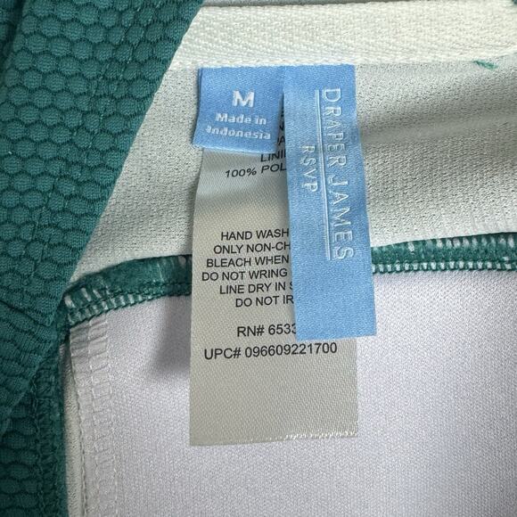 Draper James Bikini Top Halter Neck Tie Built-In-Bra Size Medium Teal Green - Picture 4 of 7